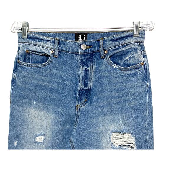 BDG Urban Outfitters Mom Jeans Button Fly Women 27 Distressed Ripped Torn Grunge - Picture 5 of 11